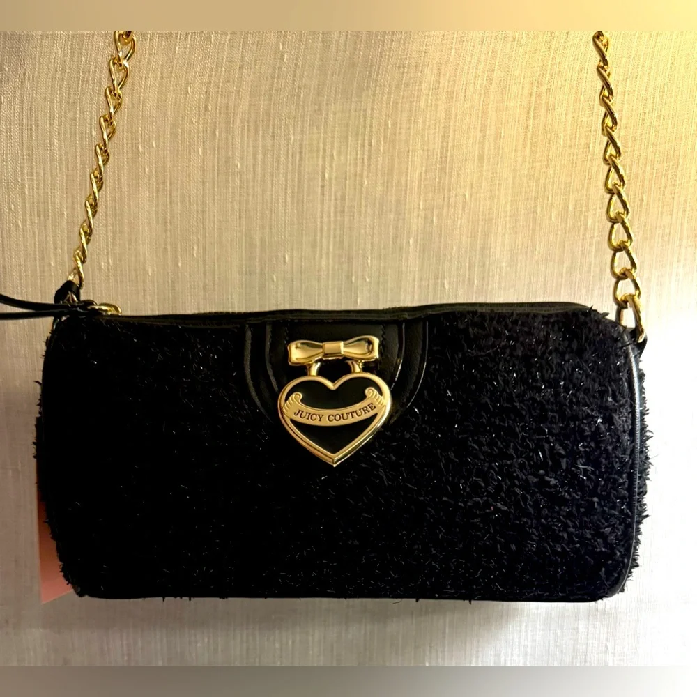 NEW Juicy Couture Black Roll Crossbody Bag